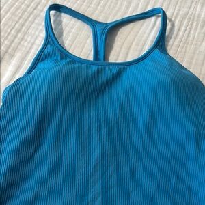 Athleta Blue Ribbed Tank Top